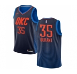 Men's Nike Oklahoma City Thunder #35 Kevin Durant Swingman Navy Blue NBA Jersey Statement Edition
