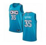 Men's Nike Oklahoma City Thunder #35 Kevin Durant Swingman Turquoise NBA Jersey - City Edition