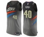 Men's Nike Oklahoma City Thunder #40 Shawn Kemp Authentic Gray NBA Jersey - City Edition