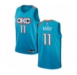 Men's Oklahoma City Thunder #11 Abdel Nader Authentic Turquoise Basketball Jersey - City Edition