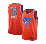 Men's Oklahoma City Thunder #12 Steven Adams Authentic Orange Finished Basketball Jersey - Statement Edition