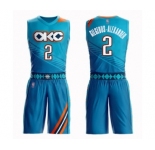 Men's Oklahoma City Thunder #2 Shai Gilgeous-Alexander Authentic Turquoise Basketball Suit Jersey - City Edition