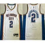 Men's Oklahoma City Thunder #2 Shai Gilgeous-Alexander White Icon Sponsor AU Jersey