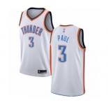 Men's Oklahoma City Thunder #3 Chris Paul Authentic White Basketball Jersey - Association Edition