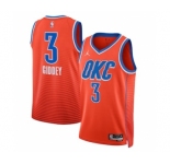 Men's Oklahoma City Thunder #3 Josh Giddey Orange Statement Edition Stitched Basketball Jersey