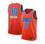Men's Oklahoma City Thunder #30 Deonte Burton Authentic Orange Finished Basketball Jersey - Statement Edition