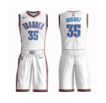 Men's Oklahoma City Thunder #35 Kevin Durant Authentic White Basketball Suit Jersey - Association Edition