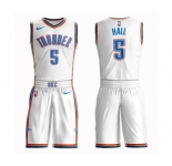 Men's Oklahoma City Thunder #5 Devon Hall Authentic White Basketball Suit Jersey - Association Edition