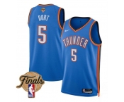 Men's Oklahoma City Thunder #5 Luguentz Dort Blue 2025 Icon Edition Stitched Basketball Jersey