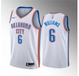 Men's Oklahoma City Thunder #6 Jaylin Williams White Association Edition Stitched Basketball Jersey