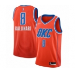 Men's Oklahoma City Thunder #8 Danilo Gallinari Swingman Orange Finished Basketball Jersey - Statement Edition
