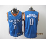 nba oklahoma city thunder #0 westbrook blue(fans edition)