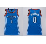 NBA Women Thunder #0 Russell Westbrook Blue Dress Stitched Jerseys