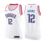Women's Nike Oklahoma City Thunder #12 Steven Adams Swingman White Pink Fashion NBA Jersey