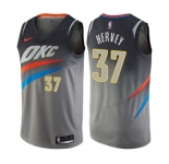 Women's Nike Oklahoma City Thunder #37 Kevin Hervey Swingman Gray NBA Jersey - City Edition