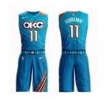 Women's Oklahoma City Thunder #11 Detlef Schrempf Swingman Turquoise Basketball Suit Jersey - City Edition