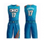 Women's Oklahoma City Thunder #17 Dennis Schroder Swingman Turquoise Basketball Suit Jersey - City Edition