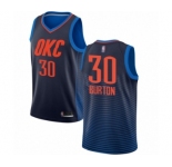 Women's Oklahoma City Thunder #30 Deonte Burton Swingman Navy Blue Basketball Jersey Statement Edition