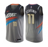 Youth Nike Oklahoma City Thunder #11 Detlef Schrempf Swingman Gray NBA Jersey - City Edition