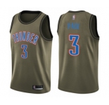 Youth Oklahoma City Thunder #3 Chris Paul Swingman Green Salute to Service Basketball Jersey
