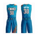 Youth Oklahoma City Thunder #30 Deonte Burton Swingman Turquoise Basketball Suit Jersey - City Edition