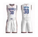 Youth Oklahoma City Thunder #30 Deonte Burton Swingman White Basketball Suit Jersey - Association Edition