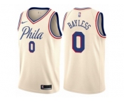 Men Nike Philadelphia 76ers #0 Jerryd Bayless Authentic Cream NBA Jersey - City Edition