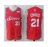 Men Nike Philadelphia 76ers #21 Joel Embiid Red NBA Swingman Jersey