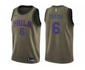 Men Nike Philadelphia 76ers #6 Julius Erving Green Salute to Service NBA Swingman Jersey