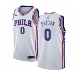 Men's Nike Philadelphia 76ers #0 Justin Patton Authentic White NBA Jersey - Association Edition