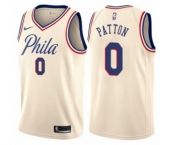Men's Nike Philadelphia 76ers #0 Justin Patton Swingman Cream NBA Jersey - City Edition