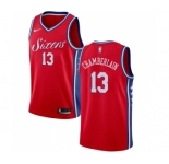 Men's Nike Philadelphia 76ers #13 Wilt Chamberlain Swingman Red Alternate NBA Jersey Statement Edition