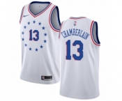 Men's Nike Philadelphia 76ers #13 Wilt Chamberlain White Swingman Jersey - Earned Edition