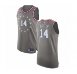 Men's Nike Philadelphia 76ers #14 Shake Milton Authentic Gray NBA Jersey - City Edition