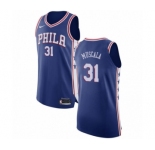 Men's Nike Philadelphia 76ers #31 Mike Muscala Authentic Blue NBA Jersey - Icon Edition