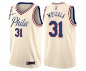 Men's Nike Philadelphia 76ers #31 Mike Muscala Authentic Cream NBA Jersey - City Edition