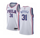 Men's Nike Philadelphia 76ers #31 Mike Muscala Authentic White NBA Jersey - Association Edition