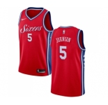 Men's Nike Philadelphia 76ers #5 Amir Johnson Authentic Red Alternate NBA Jersey Statement Edition