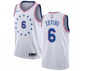 Men's Nike Philadelphia 76ers #6 Julius Erving White Swingman Jersey - Earned Edition