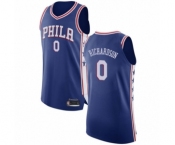 Men's Philadelphia 76ers #0 Josh Richardson Authentic Blue Basketball Jersey - Icon Edition