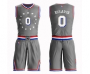 Men's Philadelphia 76ers #0 Josh Richardson Swingman Gray Basketball Suit Jersey - City Edition