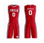 Men's Philadelphia 76ers #0 Josh Richardson Swingman Red Basketball Suit Jersey Statement Edition