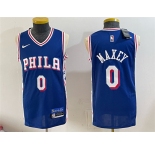 Men's Philadelphia 76ers #0 Tyrese Maxey Royal Icon Edition Stitched Jersey