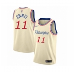 Men's Philadelphia 76ers #11 James Ennis Swingman Cream Basketball Jersey 2019-20 City Edition