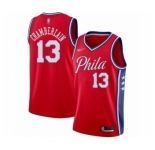 Men's Philadelphia 76ers #13 Wilt Chamberlain Authentic Red Finished Basketball Jersey - Statement Edition