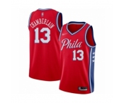 Men's Philadelphia 76ers #13 Wilt Chamberlain Authentic Red Finished Basketball Jersey - Statement Edition