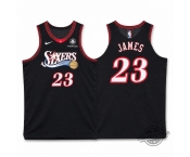 Men's Philadelphia 76ers #23 LeBron James Black 2025 Classic Edition Stitched Stitched Jersey