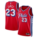 Men's Philadelphia 76ers #23 LeBron James Red 2026 Statement Edition Stitched Jersey