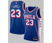 Men's Philadelphia 76ers #23 LeBron James Royal 2026 Icon Edition Stitched Jersey