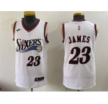 Men's Philadelphia 76ers #23 LeBron James White 2026 Classic Edition Stitched Jersey